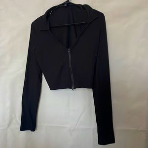 Black long sleeve crop top size M